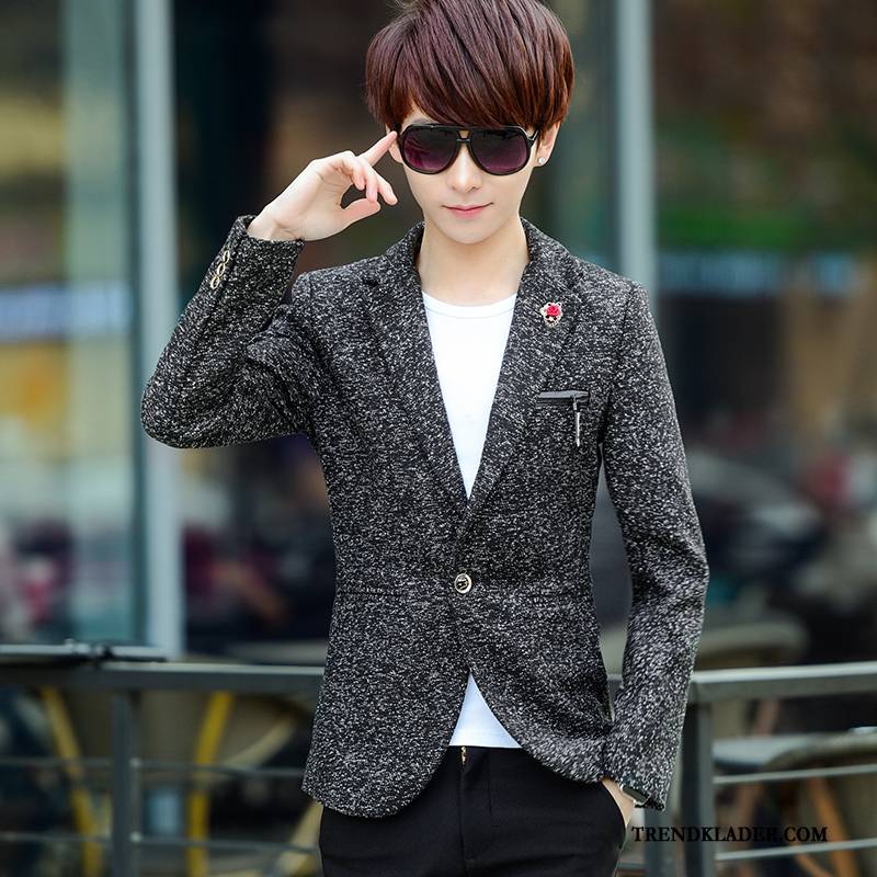 Kavaj Herr Blazer 2018 Vacker Kappor Rockar British Trend Grå
