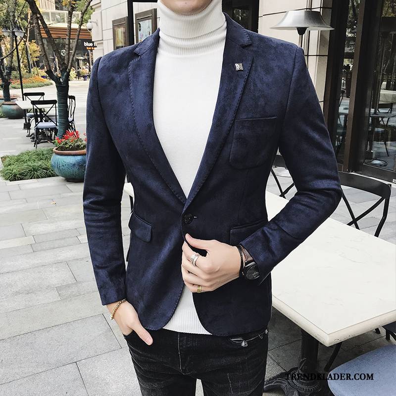 Kavaj Herr Casual Kostym 2018 Blazer Trend Kashmir Grå