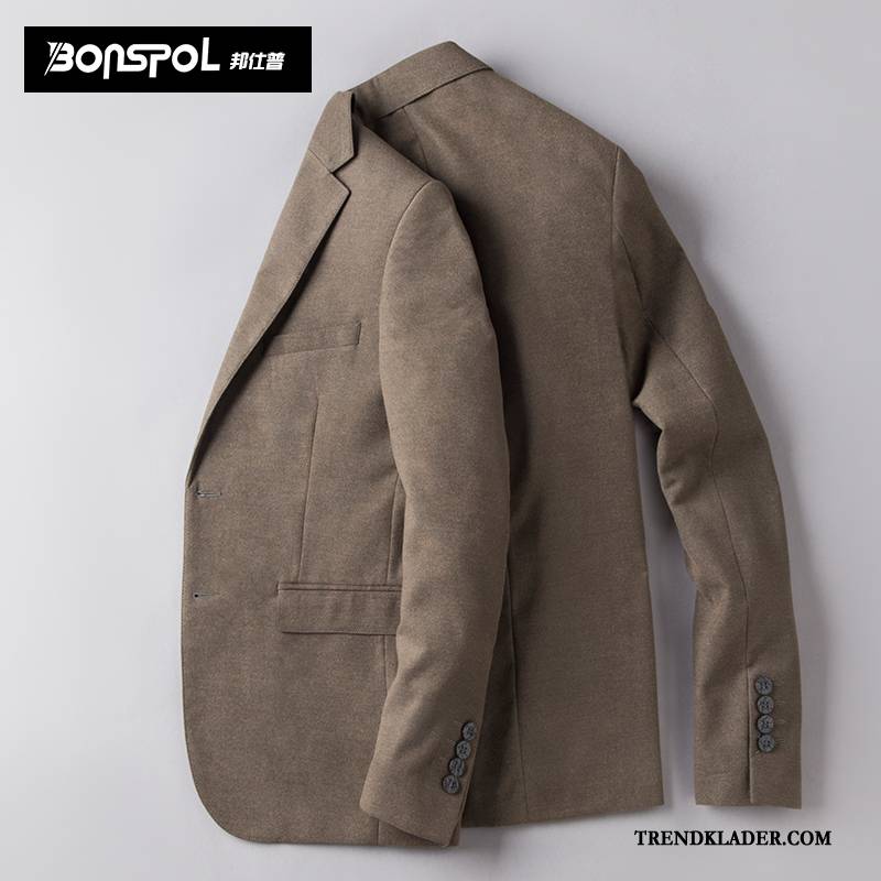 Kavaj Herr Toppar Kappor Rockar Trend Blazer Ungdom Ny Khaki