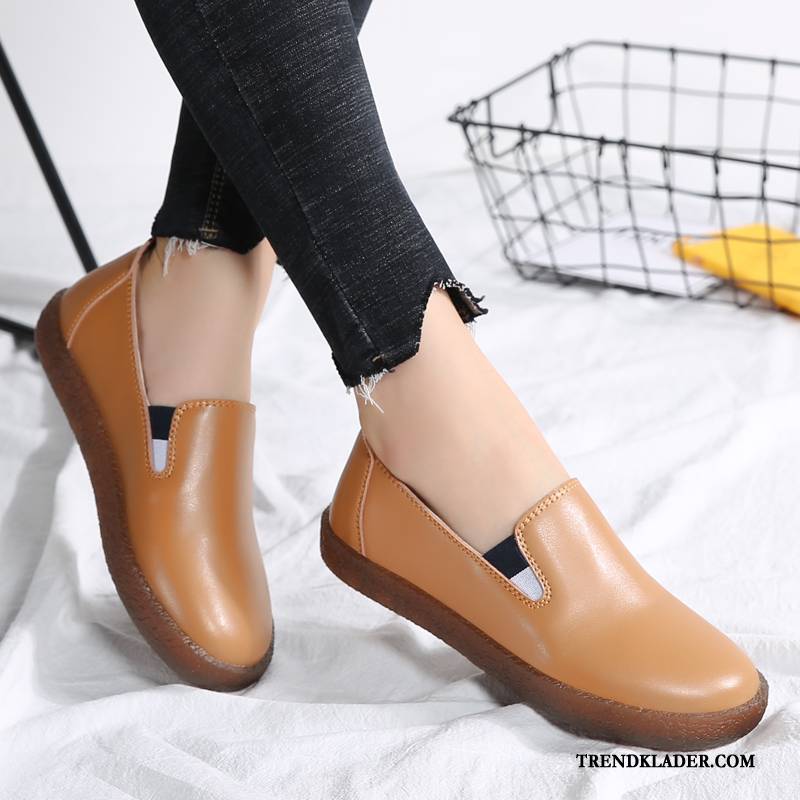 Mockasiner Dam Slip On Loafer Loafers Casual Mjuka Vår Svart