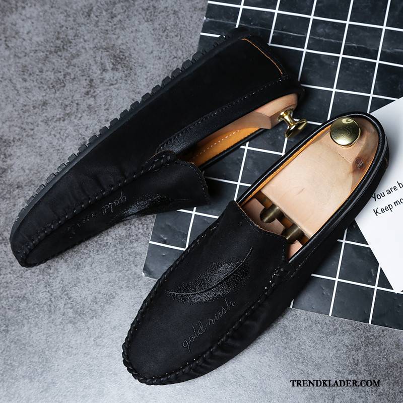 Mockasiner Herr 2018 Loafer Andningsbar Casual Trend Vår Brun