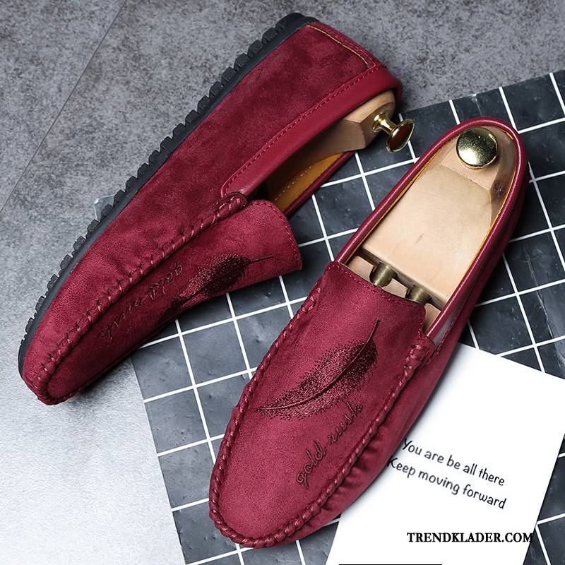 Mockasiner Herr 2018 Loafer Andningsbar Casual Trend Vår Brun