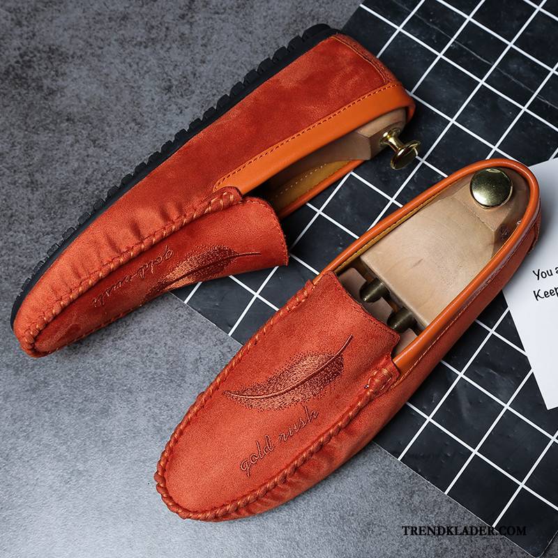 Mockasiner Herr 2018 Loafer Andningsbar Casual Trend Vår Brun