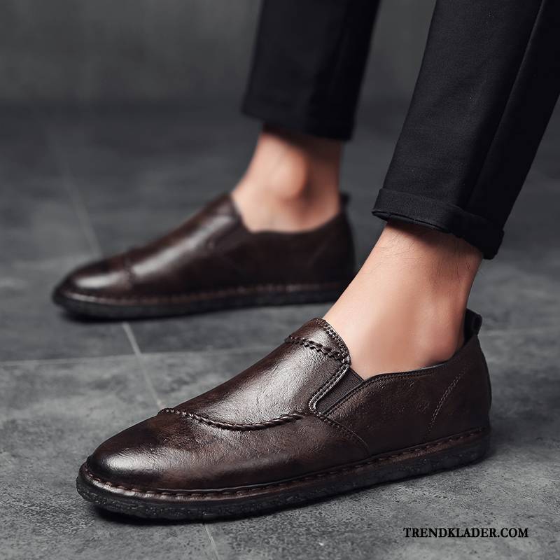 Mockasiner Herr British Casual Slip On Allt Matchar Vår Skor Brun