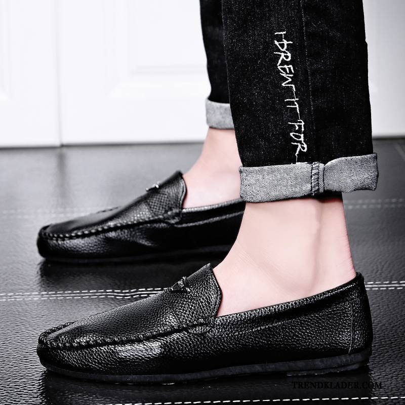 Mockasiner Herr Båtskor Allt Matchar Slip On Vår Loafer Trend Röd