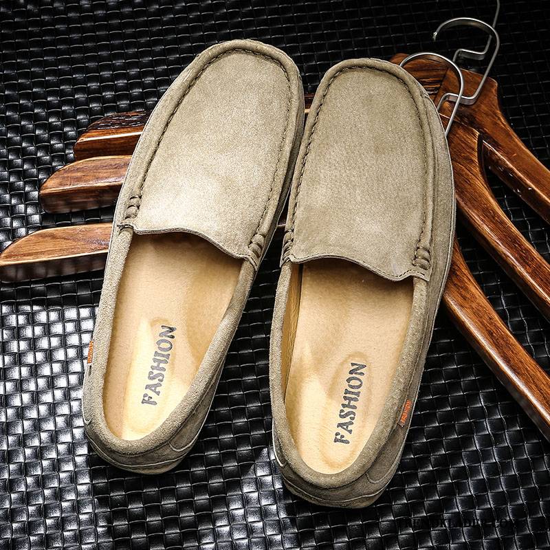 Mockasiner Herr Casual Sommar Trend Allt Matchar Slip On Skor Khaki