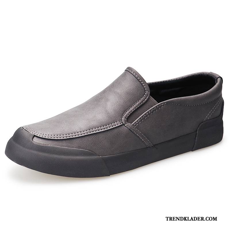 Mockasiner Herr Loafers Vår Skor Trend Casual Läderskor Vinröd