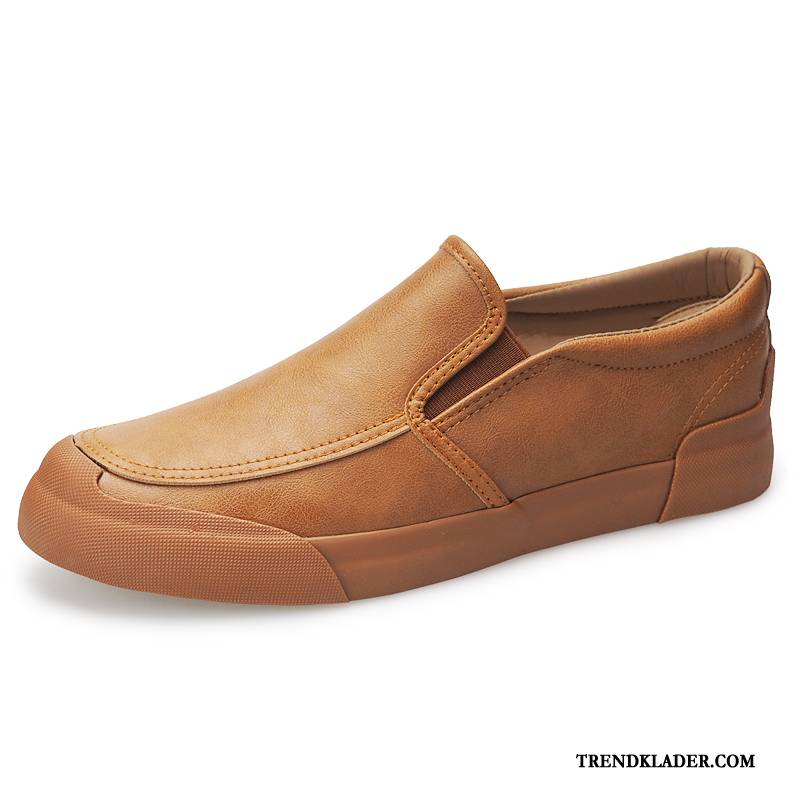 Mockasiner Herr Loafers Vår Skor Trend Casual Läderskor Vinröd