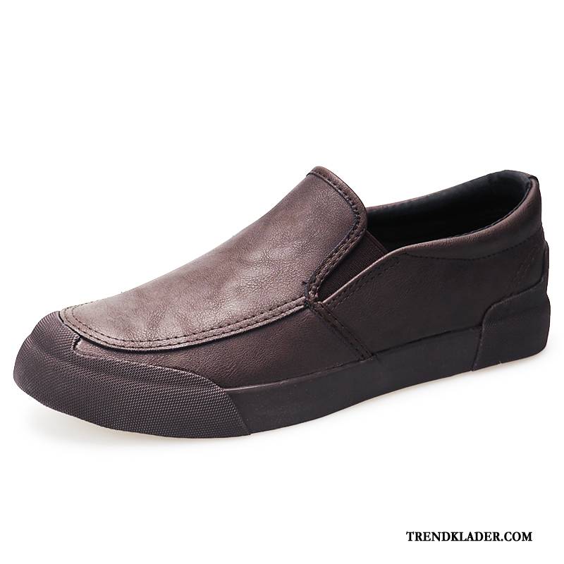 Mockasiner Herr Loafers Vår Skor Trend Casual Läderskor Vinröd