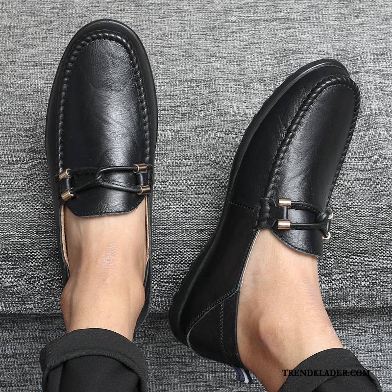 Mockasiner Herr Läderskor Andningsbar Casual Mjuka Slip On Trend Gul