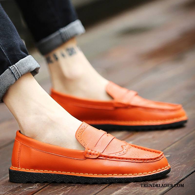 Mockasiner Herr Läderskor Vår Tygskor Loafer Slip On Trend Brun