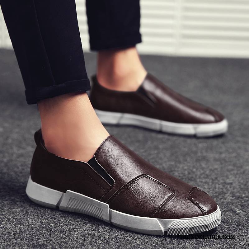 Mockasiner Herr Skor Loafer Casual Slip On Skateboard Skor Trend Svart