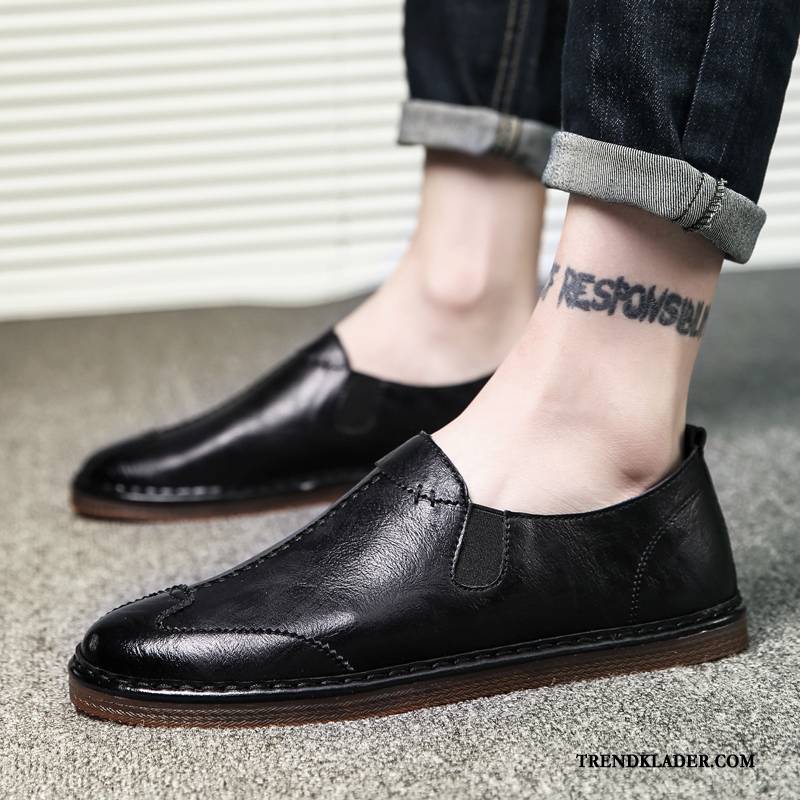 Mockasiner Herr Skor Slip On Trend Läderskor Casual Loafer Brun