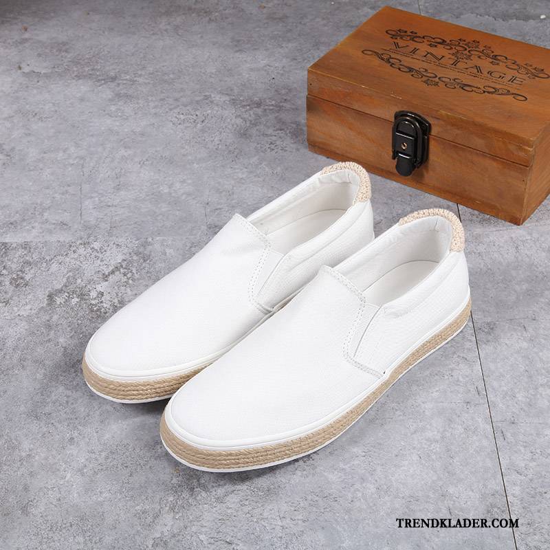 Mockasiner Herr Sommar Casual Loafer Skor Loafers Trend Vit