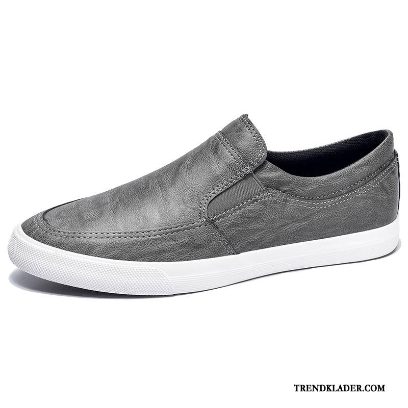 Mockasiner Herr Sommar Skateboard Skor Casual Slip On Allt Matchar Trend Grå