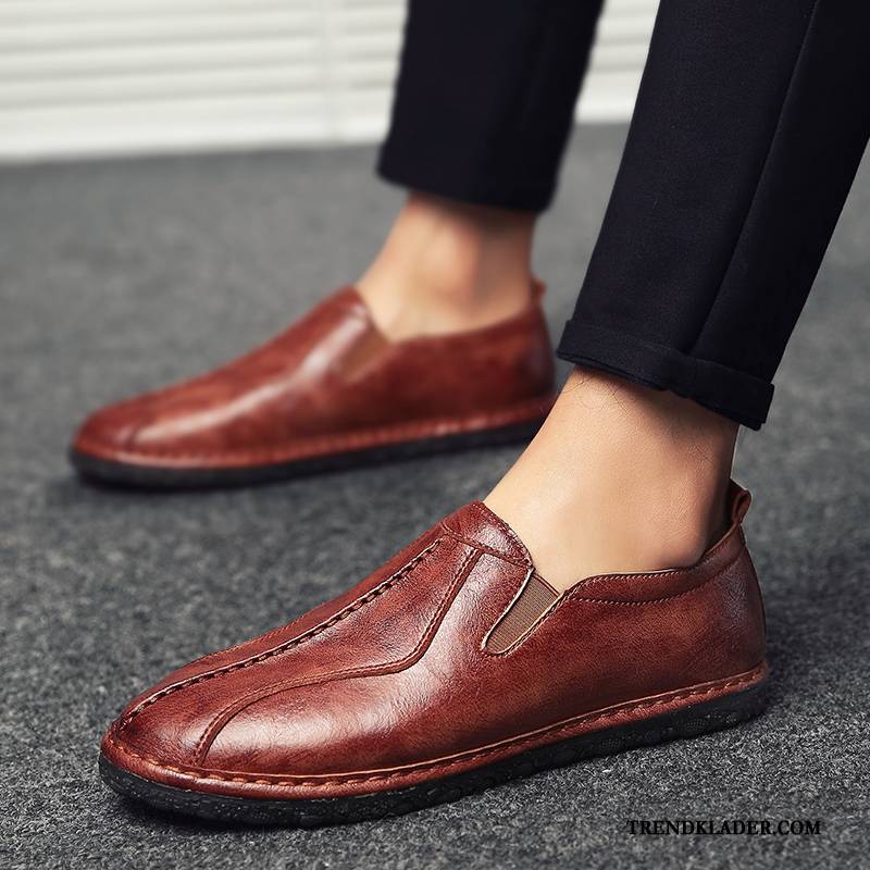 Mockasiner Herr Sommar Trend 2018 Slip On Loafer Läderskor Svart