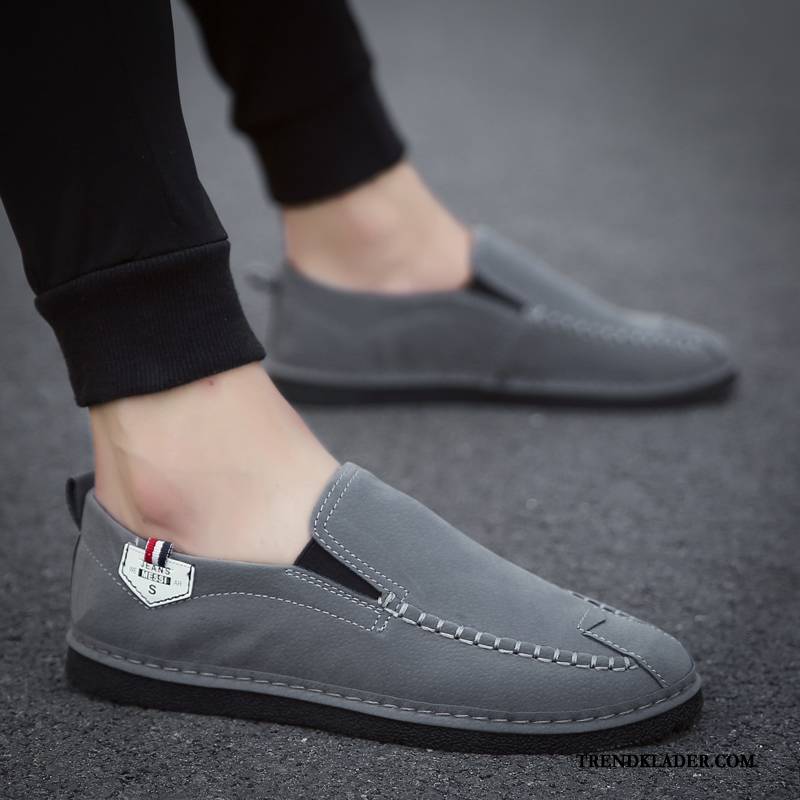 Mockasiner Herr Sommar Trend Allt Matchar Kanvas Skor Slip On Grå