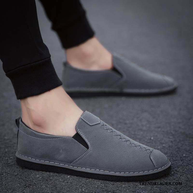 Mockasiner Herr Sommar Trend Allt Matchar Kanvas Skor Slip On Grå