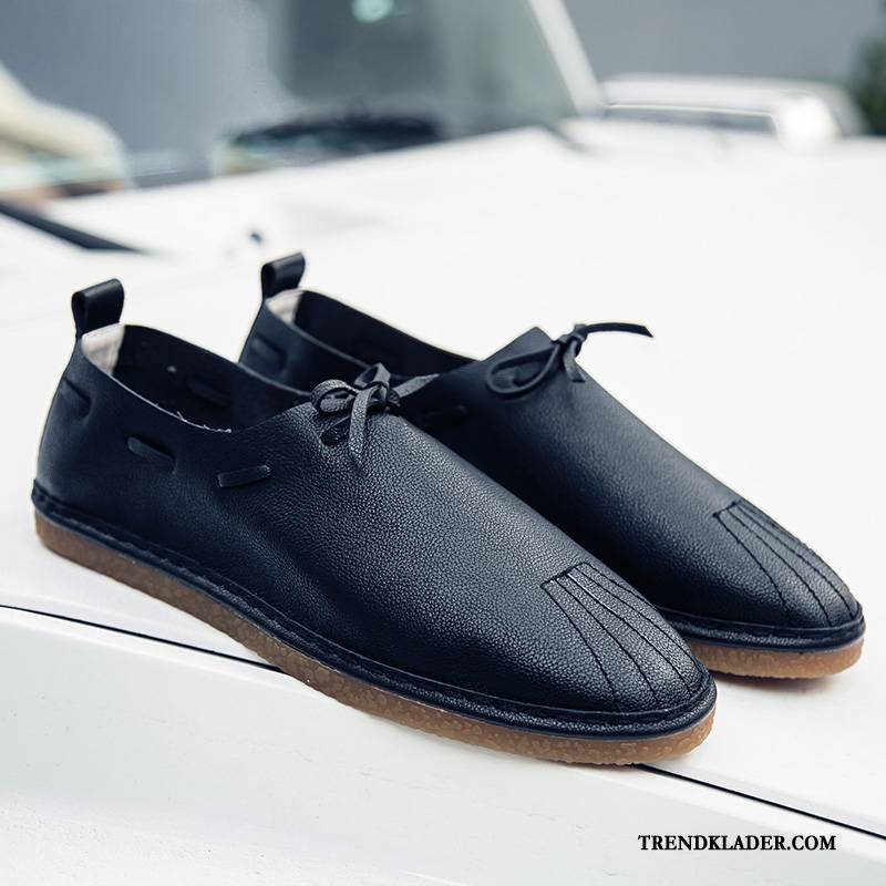 Mockasiner Herr Trend Slip On Låga Skor Läderskor Sommar Loafer Vit