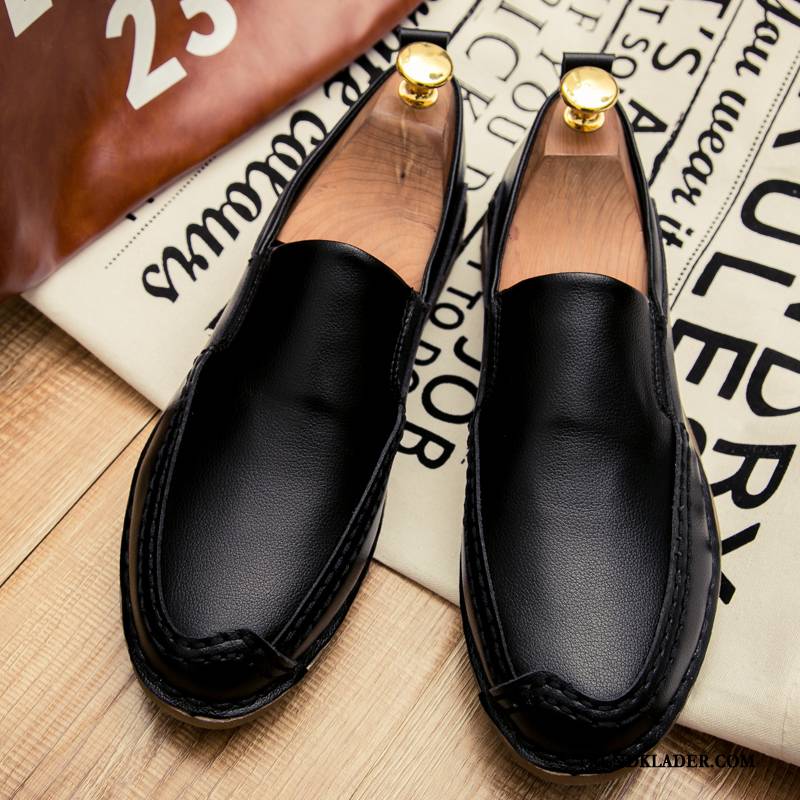 Mockasiner Herr Trend Slip On Låga Skor Läderskor Sommar Loafer Vit