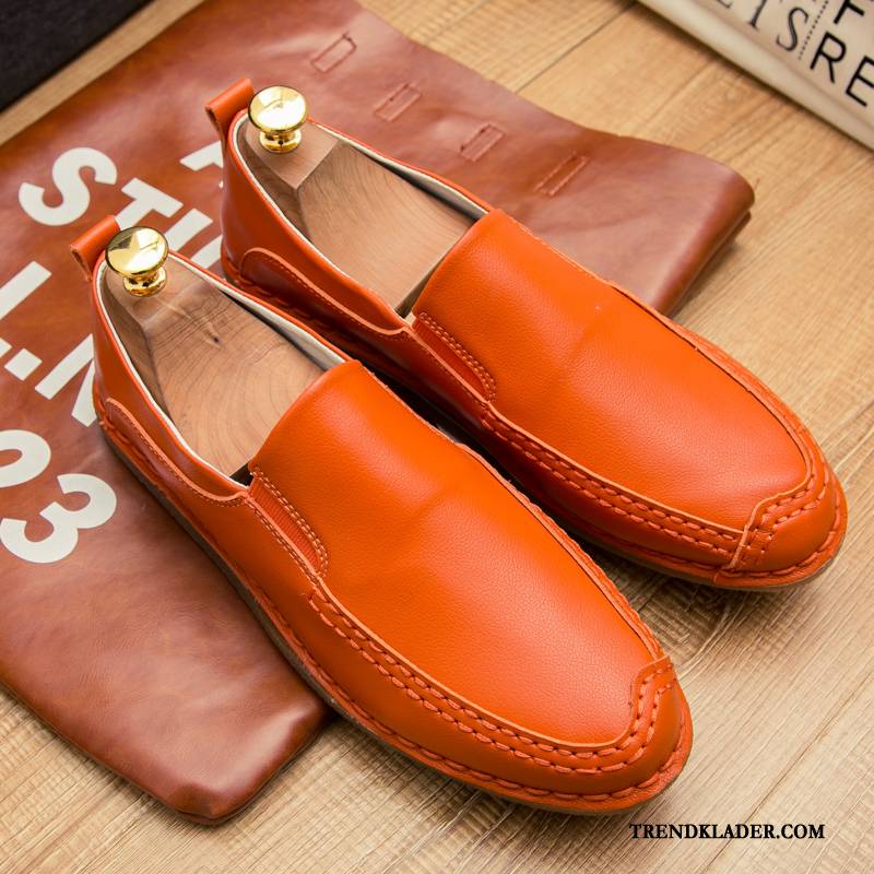 Mockasiner Herr Trend Slip On Låga Skor Läderskor Sommar Loafer Vit