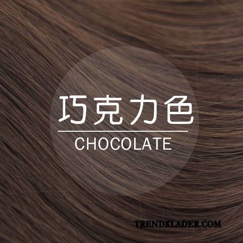 Peruk Dam Naturligt Lugg Reparera Ansiktet Realistisk Rak Hår Mode Chokladfärg