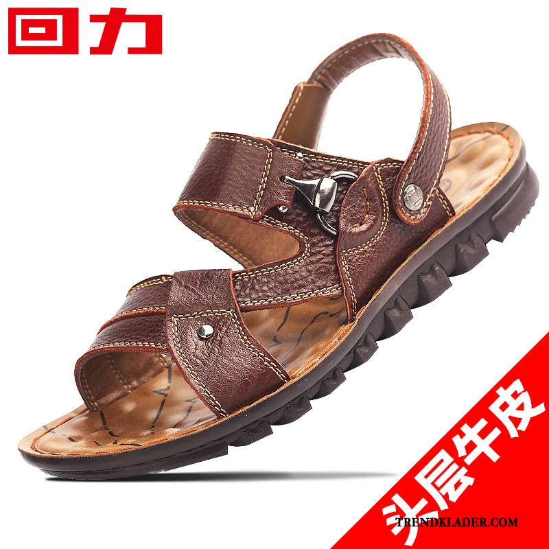 Sandaler Sandaletter Herr Skor Sport Casual Läder 2018 Sommar Svart