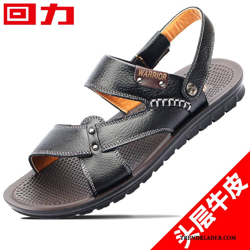 Sandaler Sandaletter Herr Skor Sport Casual Läder 2018 Sommar Svart