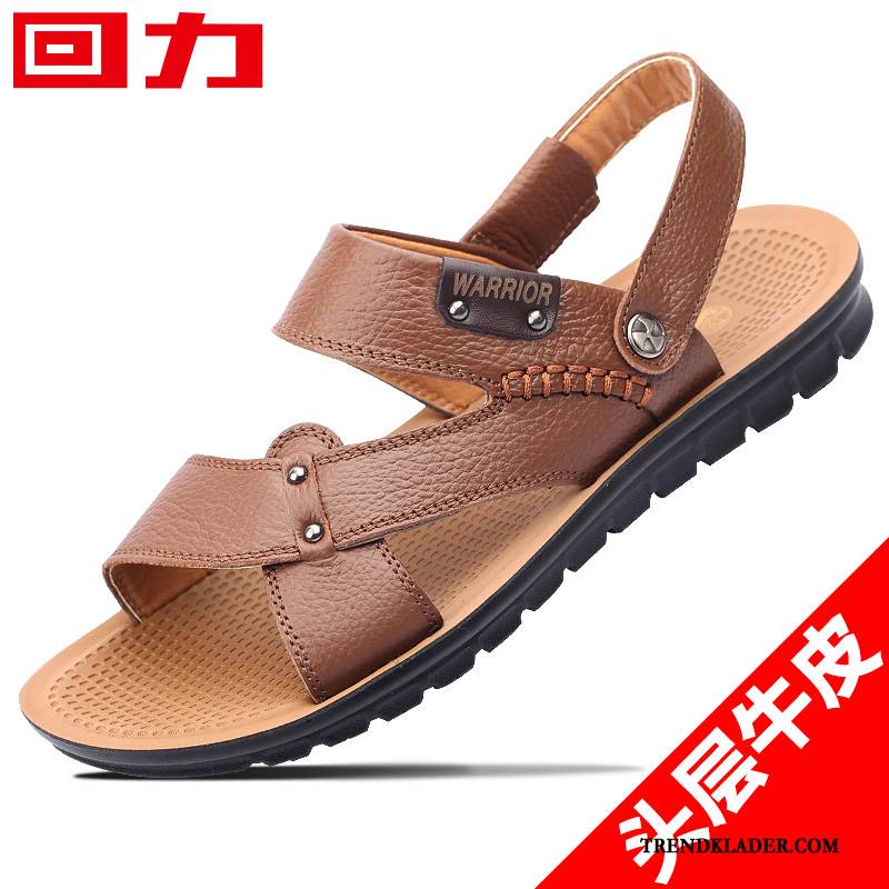 Sandaler Sandaletter Herr Skor Sport Casual Läder 2018 Sommar Svart