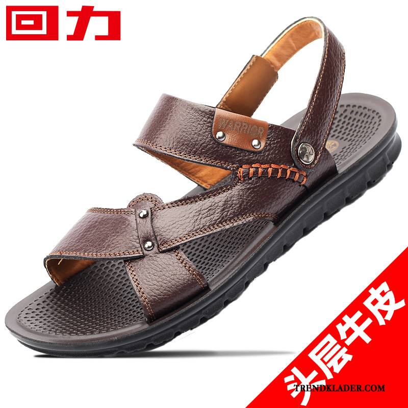 Sandaler Sandaletter Herr Skor Sport Casual Läder 2018 Sommar Svart