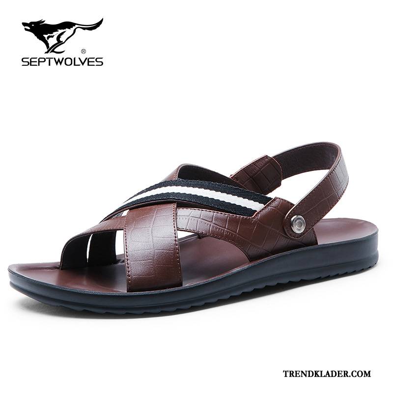 Sandaler Sandaletter Herr Stranden Sommar Tofflor Varg Casual Utomhus Svart