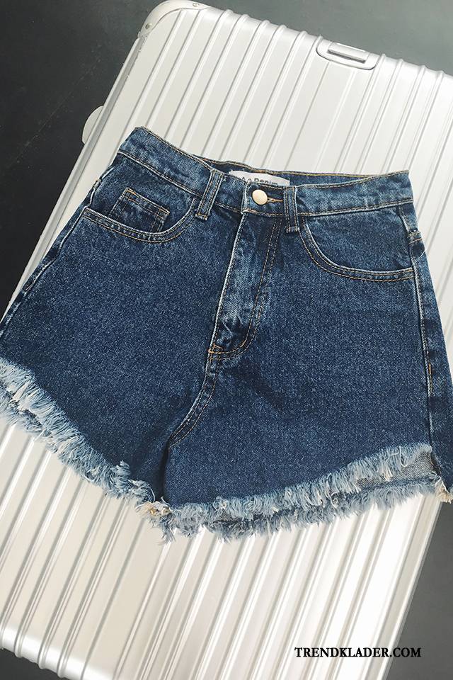 Shorts Dam Kortbyxor Vår Student Heta Byxor Hög Midja Denim Vit