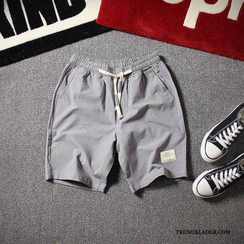 Shorts Herr Casual Kortbyxor Trend Sport Linne Sommar Khaki