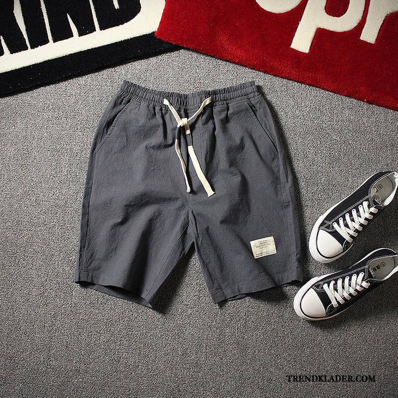 Shorts Herr Casual Kortbyxor Trend Sport Linne Sommar Khaki