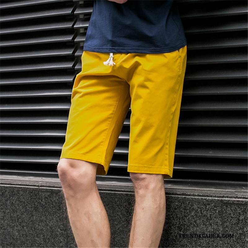 Shorts Herr Casual Sport Sommar Kortbyxor Trend Stranden Gul