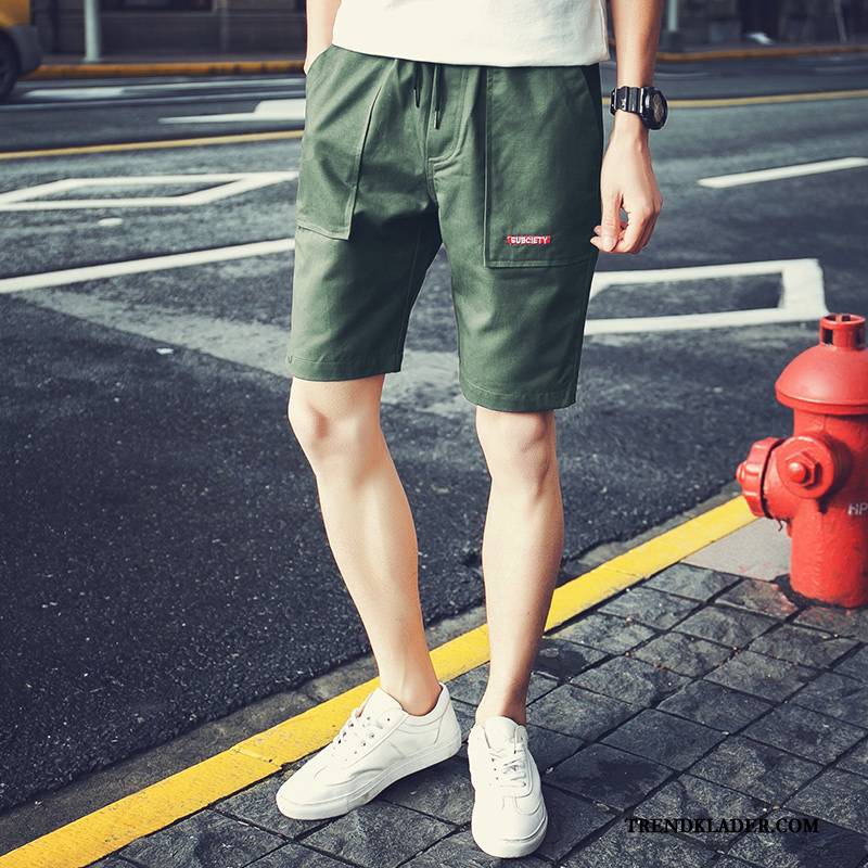 Shorts Herr Casual Trend Lösa Stor Stranden Sommar Army Grön