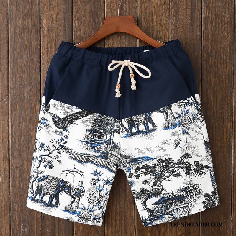 Shorts Herr Kortbyxor Stranden Stora Storlekar Trend Lösa Casual Vit