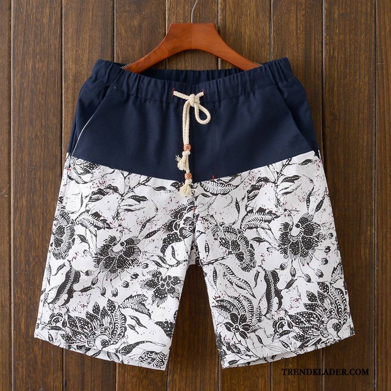 Shorts Herr Kortbyxor Stranden Stora Storlekar Trend Lösa Casual Vit