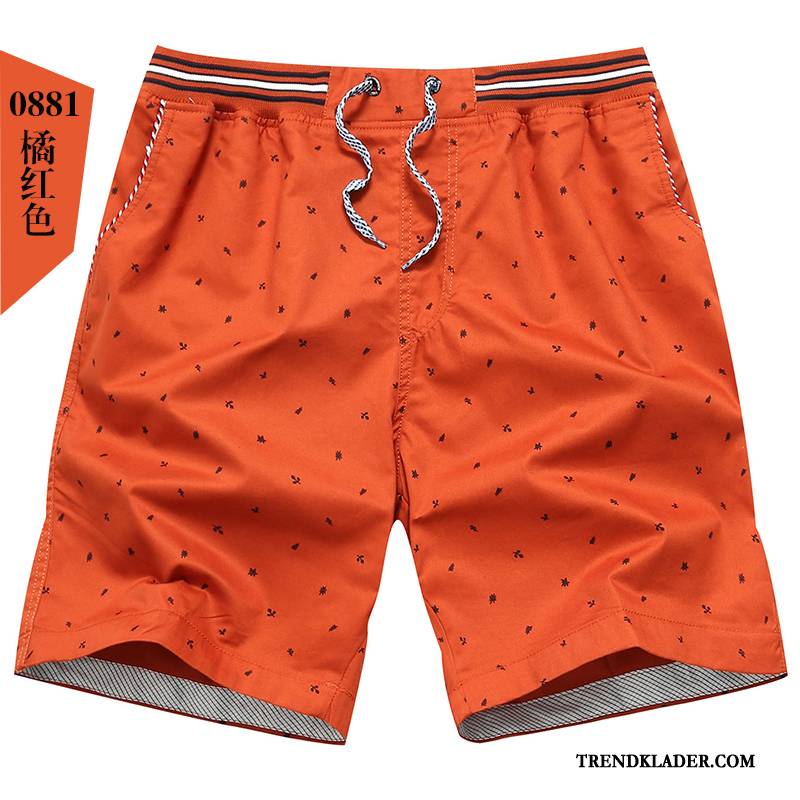 Shorts Herr Lösa Casual Stor Par Stranden Sommar Orange Gul