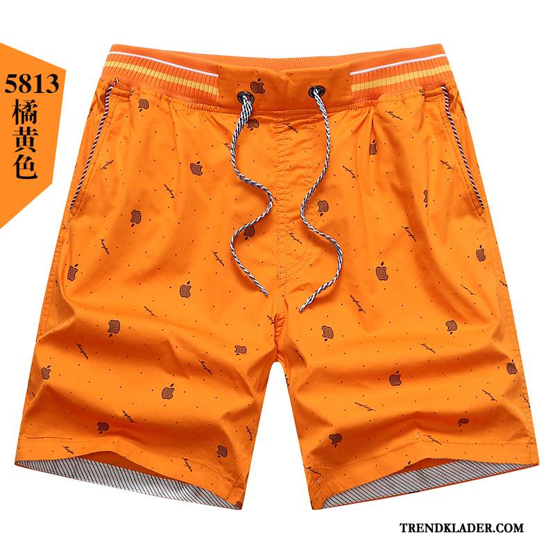 Shorts Herr Lösa Casual Stor Par Stranden Sommar Orange Gul