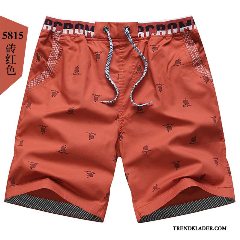 Shorts Herr Lösa Casual Stor Par Stranden Sommar Orange Gul