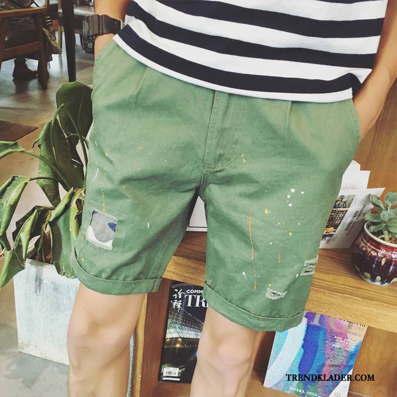 Shorts Herr Sommar Trend Slim Fit Ny Cargo Casual Byxor Vit