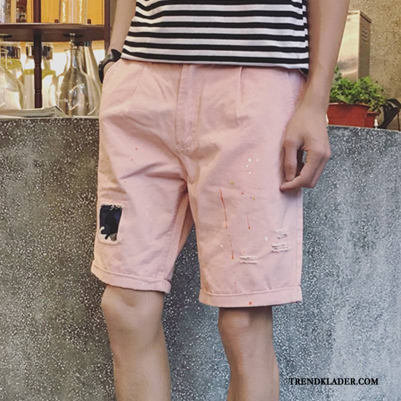 Shorts Herr Sommar Trend Slim Fit Ny Cargo Casual Byxor Vit