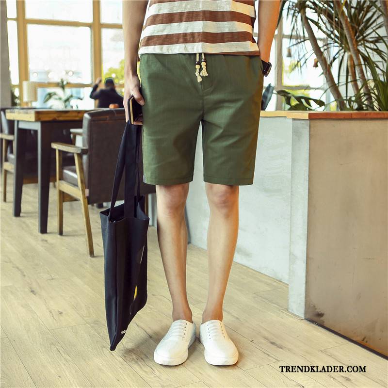 Shorts Herr Stora Storlekar Casual Tunn Kortbyxor Sommar Stranden Vit