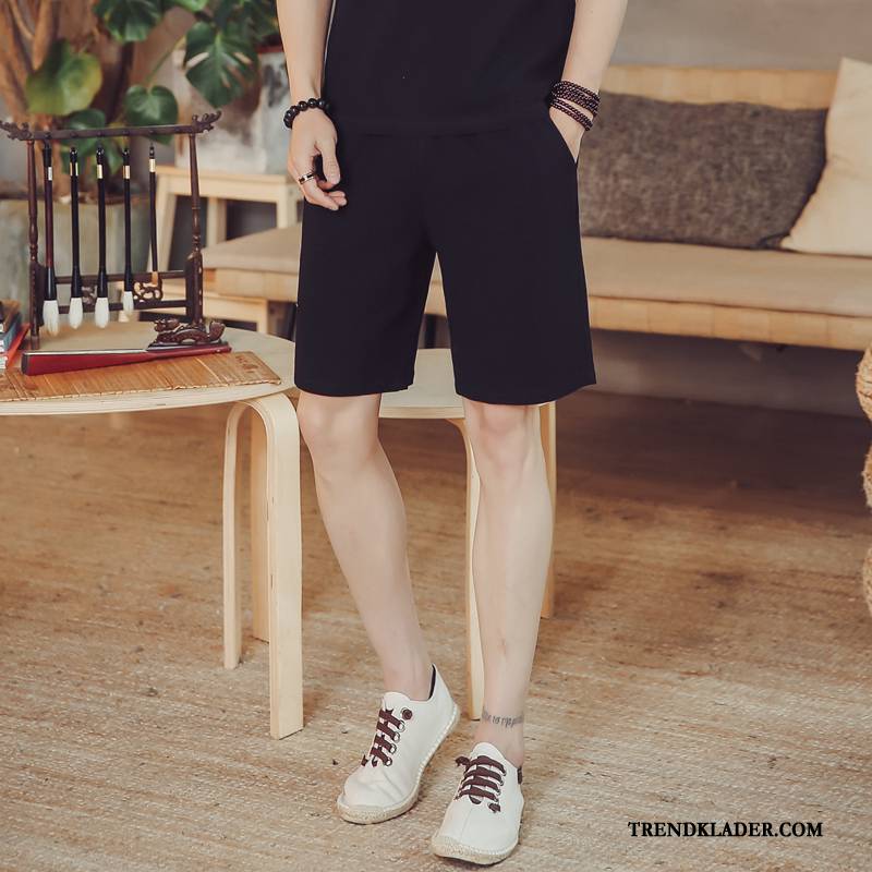 Shorts Herr Stranden Casual Trend Linne Lösa Kortbyxor Army Grön