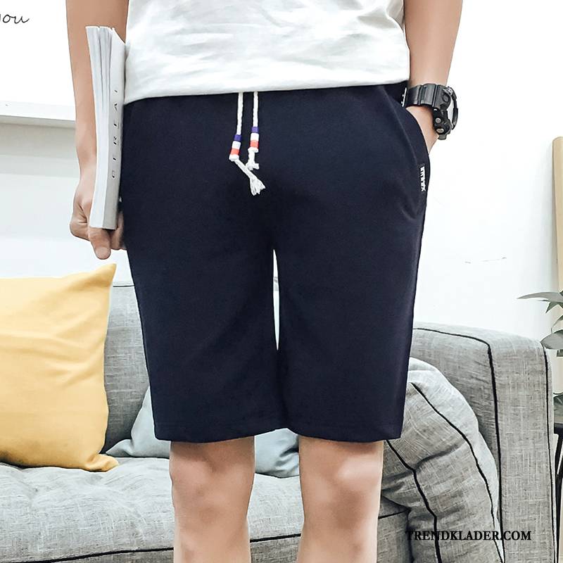 Shorts Herr Tunn Stora Storlekar Stranden Casual Slim Fit Sommar Blå