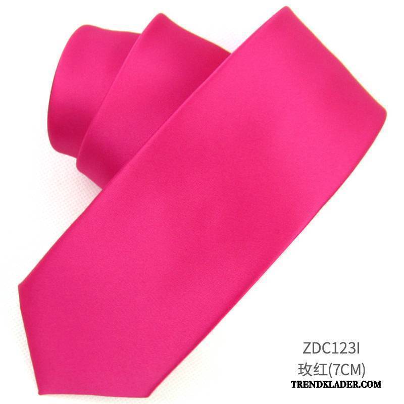 Slips Herr Groomsmen Presentförpackning Smal Casual Brudgum 5cm Vinröd Rosa Röd