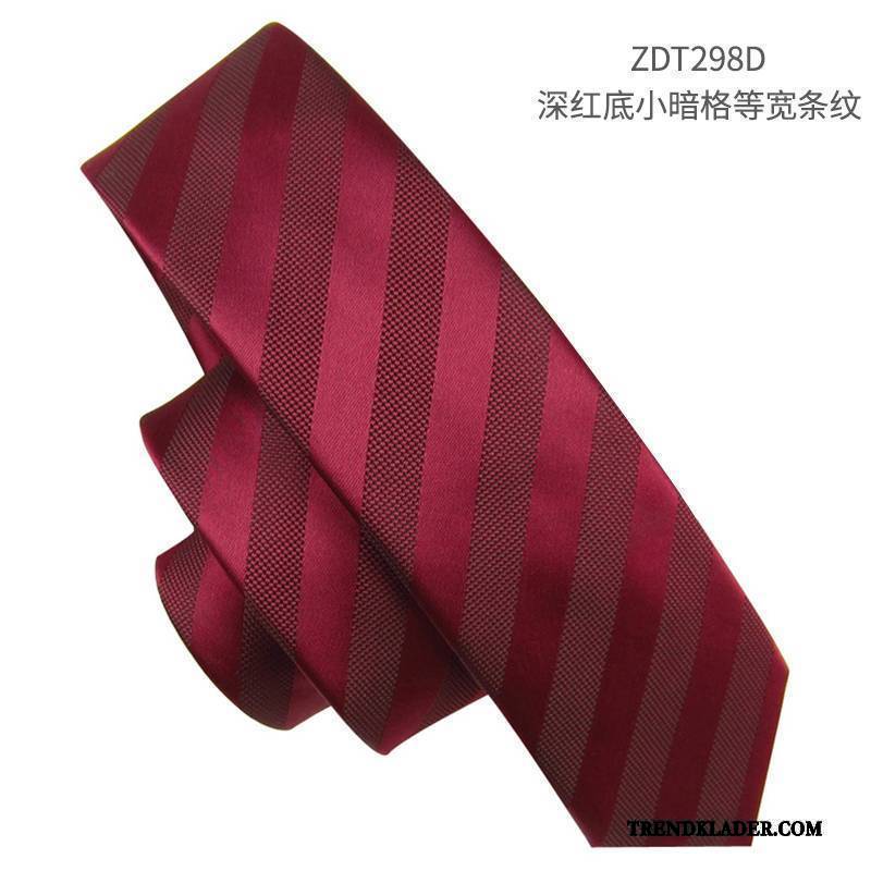 Slips Herr Groomsmen Presentförpackning Smal Casual Brudgum 5cm Vinröd Rosa Röd