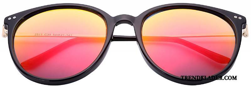 Solglasögon Dam Polariserande Reflekterad Ny Personlighet Trend Stor Röd