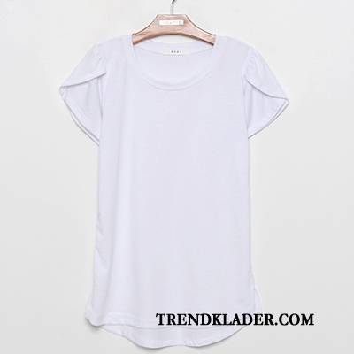 T-shirt Dam Toppar Slim Fit Kortärmad Bomull Rund Hals Trend Till Svart